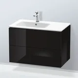 Duravit L-Cube 82x48,1x55cm, 2 Schub., Beck. li, sw hgl