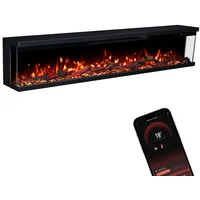 GLOW FIRE Elektrokamin Insert Wandkamin mit 3D Feuer und Heizung (Thermostat, 900- 1800 W), Elektrischer Stand-, Wand- oder Einbaukamin mit APP Steuerung, LED
