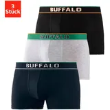 Buffalo Boxer »Boxershorts für Herren«, (Packung, 3 St.), aus Baumwoll-Mix Buffalo grau-meliert, navy, schwarz
