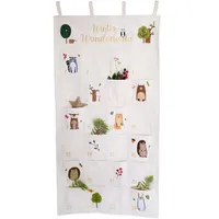 Papierdrachen Adventskalender 2025 - bestickter Stoff-Wandkalender „Waldtiere“ - mit Stoffbeuteln zum Befüllen - hochwertig & wiederverwendbar