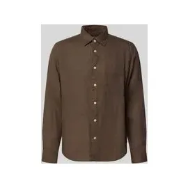 Marc O'Polo Langarmhemd Dunkelbraun XL