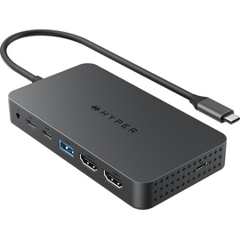 Hyper HyperDrive Universal USB-C 7-in1 Dual HDMI Mobile Dock - Grey Passend für Marke: USB-C®