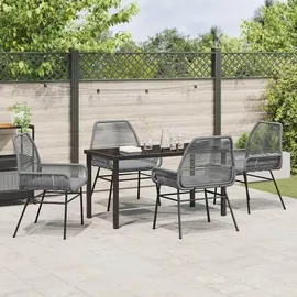vidaXL Garten Essgruppe 5-tlg. Grau