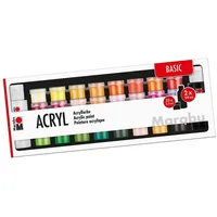 Marabu Acrylfarben Set Basic 32 St. 3,5 ml/2 x 59 ml Mehrfarbig