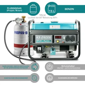 Könner & Söhnen LPG/Benzin-Generator Könner & Söhnen KS 2900G