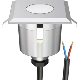 ledscom.de Bodeneinbaustrahler Edelstahl 6 x 6 cm 5,6 cm IP65 warmweiß