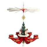 Zeidler Holzkunst Weihnachtspyramide Zeidler Hängepyramide Engel rot, 6-armig, Handarbeit aus dem Erzgebirge bunt