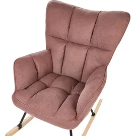 Beliani Schaukelsessel OULU Stoff 78 x 113 x 93 cm Rosa gepolstert