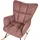 Beliani Schaukelsessel OULU Stoff 78 x 113 x 93 cm Rosa gepolstert