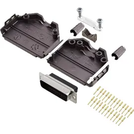 Encitech DPPK25-BK-DBCP-K 6355-0078-03 D-SUB Stiftleisten-Set 180° Polzahl: 25 Crimpen 1St.