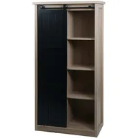 Mendler Schrank HWC-K75, Kommode Highboard, Schiebetüre 8 Staufächer, Holz-Optik