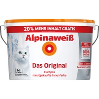 Alpina XXL Alpinaweiß 12 Liter Farbe Wandfarbe Das Original 20% GRATIS