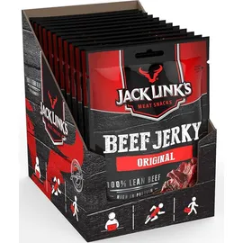 Jack Link's Jack Links Beef Jerky 12 x 25 g) Beutel, Original – Funktionelle Lebensmittel – Eiweiß-Snacks