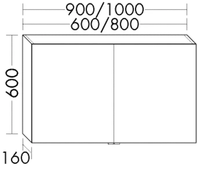 Burgbad Sp.-Schr.Sys30 PG1 Aqua 600x800x160 Frassino Dekor Cappuccino, SPUU080F6315 SPUU080F6315