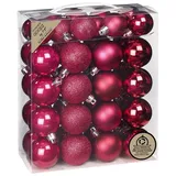 INGE-GLAS Weihnachtskugeln Kunststoff 4cm - 5cm 44er Set Christbaumkugeln (Berry Kiss)