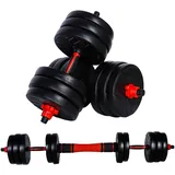CCLIFE Hanteln Set 2er Kurzhanteln Langhanteln verstellbar 30 kg Hantelset professionell Dumbbell mit Verbindungsstahlrohr Gewichten