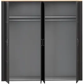 Forte Kleiderschrank Bohol 215,9 x 214 x 59,6 cm Schwarz