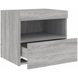 vidaXL Nachttische mit LED-Leuchten 2 Stk. Grau Sonoma 50x40x45 cm