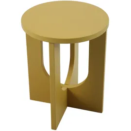 [en.casa] Beistelltisch, Kysdajore rund 50 x Ø40 cm Senfgelb Kleiner Tisch für Wohnzimmer Schlafzimmer Indoor