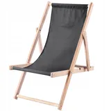 Kadax Liegestuhl, Strandstuhl aus Holz, Traglast bis 120kg, Graphite