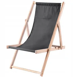 Kadax Liegestuhl, Strandstuhl aus Holz, Traglast bis 120kg, Graphite