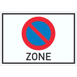 Beginn Eingeschränktes Haltverbot Symbol Aufkleber A5 (148x210mm)