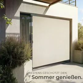 Tectake Senkrechtmarkise 15 x 12 cm Beige Aluminium