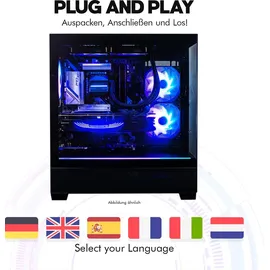 dcl24.de dcl24 Highend Streaming PC Intel i9-14900KF, RTX4080 Super, 64GB RAM, 2TB SSD, Gamer PC mit 24x6.0 GHz, WLAN, Windows 11 Pro Gaming PC für Streamer