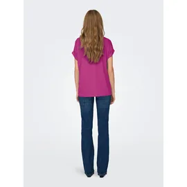 Only T-Shirt ONLMOSTER – Kurzarmshirt mit Aufschlag und klassischem Look Viskosemischung, regular fit lila S (36)