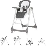Chipolino Hochstuhl 2 in 1 Dunkelgrau inkl. Babyschaukel
