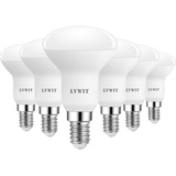 LVWIT E14 LED Lampe Kaltweiss 7.2W, Reflektorlampe 806 lm, 6500K, E14 LED Reflektor R50 LED Strahler ersetzt 60W Glühbrine, Nicht Dimmbar, 6er Pack