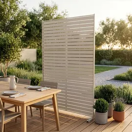 casa.pro Garten-Paravent 180 x 120 cm Knoblauchbeige Stahl