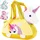 Brubaker Regenbogen Plüsch Einhorn in Handtasche - 20 cm - Plüschtier in Tasche - Stofftier Kuscheltier - Gelb