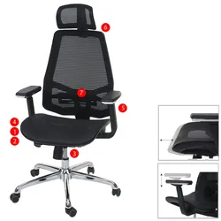 Mendler Bürostuhl HWC-A58, Schreibtischstuhl, Sliding-Funktion Stoff/Textil ISO9001 ~ schwarz/schwarz