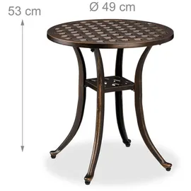 Relaxdays Gartentisch, + Balkontisch, Gartentisch 49 cm,