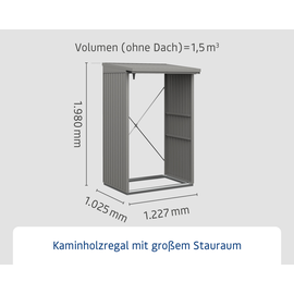 EcoStar Kaminholzregal Trend-V Typ 1 graualuminium