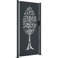 vidaXL Baum-Design Gartentor 105 x 205 cm anthrazit