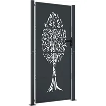 vidaXL Baum-Design Gartentor 105 x 205 cm anthrazit