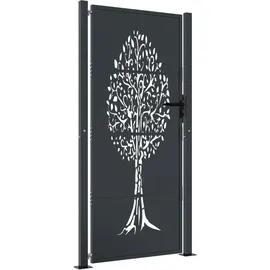 vidaXL Baum-Design Gartentor 105 x 205 cm anthrazit