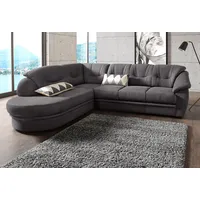 Ecksofa SIT & MORE "Savoni L-Form" Sofas Gr. B/H/T: 267cm x 90cm x 206cm, Luxus-Microfaser, Ottomane links, ohne Bettfunktion, grau (anthrazit) wahlweise mit Bettfunktion