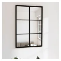 Furnicato Wandspiegel Schwarz 60x40 cm Metall (1-St) schwarz