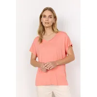 Soyaconcept Damen, Shirt SC-Marica, V-Ausschnitt, Kurzarm, Peach pink), XXL