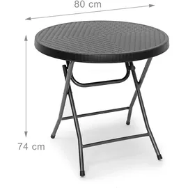 Relaxdays Bastian Klapptisch Ø 80 x 74 cm schwarz