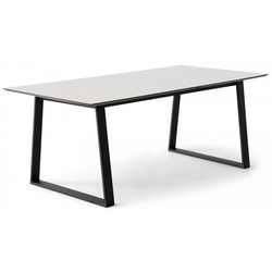 Hammel Furniture Esstisch Meza by Hammel, rechteckige Tischplatte MDF, Trapez Metallgestell, 2 Einlegeplatten weiß 210 cm x 73,5 cm
