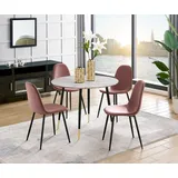 LEONIQUE Esszimmerstuhl Eadwine, TOPSELLER! Stuhl, Küchenstuhl, 4-Fuß Stuhl, OTTOs Choice (Set, 4 St), Polsterstuhl mit Metallgestell, im 1er. 2er und 4er Set erhältlich rosa