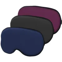 Hochoek Seidene Schlafmaske Augenmaske Augenschirm - 100% Seide Soft Verstellbares Band Schlafmaske (Schwarz+Dunkel Blau+Lila)