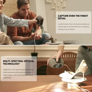 Creality CR-Scan Ferret 3D-Scanner, 0,1 mm Genauigkeit, und mm Aufloesung. 10?FPS Scannen, schwarzer Objekte mit Anti-Shake-Lin...