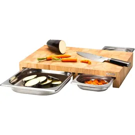 Continenta Schneidbrett Stirnholz mit 3 Schubladen