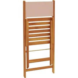 vidaXL 3-tlg. Bistro-Set Taupe Stoff und Massivholz