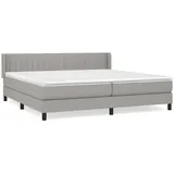 vidaXL Boxspringbett mit Matratze Hellgrau 200x200 cm Stoff